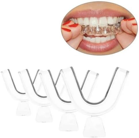 Image of 4Pcs Transparent Mouth Guard Silicone Grinding Guard Teeth Whitening Tray Sleeping Gum Shield for Sports Bruxism Bite Guard Easy to Use,Teeth Grinding Guards, Health and Household, Oral Pain Relief