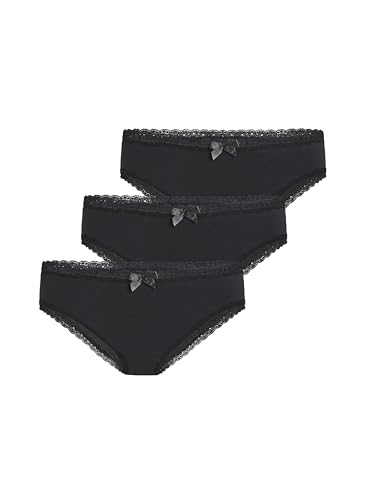 Hunkemöller 3er-Pack Brazilian-Shorts Baumwolle Georgia - Caviar - M