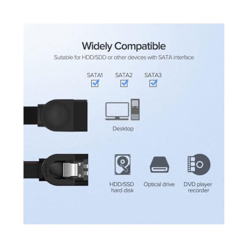Cable SATA 3.0 para disco duro SSD HDD 6Gbps recto miniatura 5
