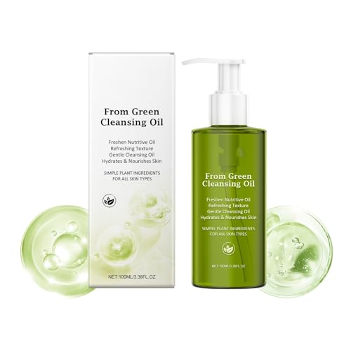 Huile Nettoyante Verte démaquillante visage et yeux en flacon de 100 ml