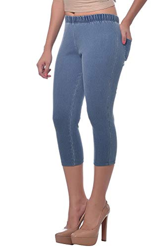 Image of Frenchtrendz Women's Cotton Modal Spandex Stretchable Slim Fit Jegging Capris