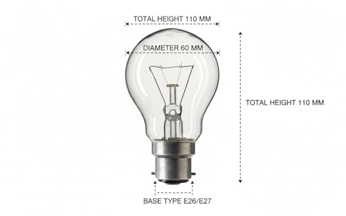 Image of GLS 100W (Pack of 15 Units) Incandescent Filament B22 Yellow Light Bulb (Clear)