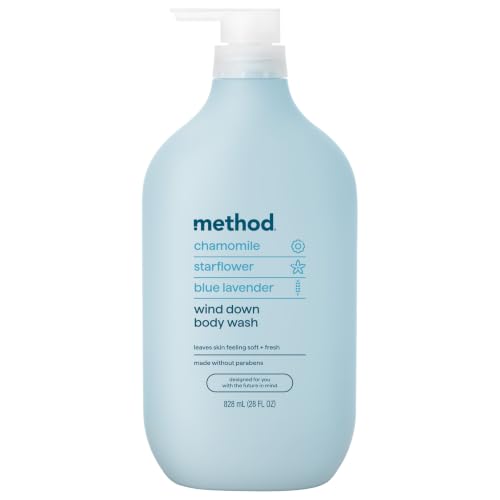 Image of method Body Wash, Wind Down - Leaves Skin Feeling Soft & Moisturized, Made Without Parabens, Notes of Chamomile, Starflower & Blue Lavender, 28 Fl Oz