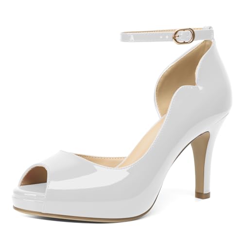 Image of AUMOTED High Heels Pumps Platforms Shoes for Party Daily 3.4 inch Dressy Pumps