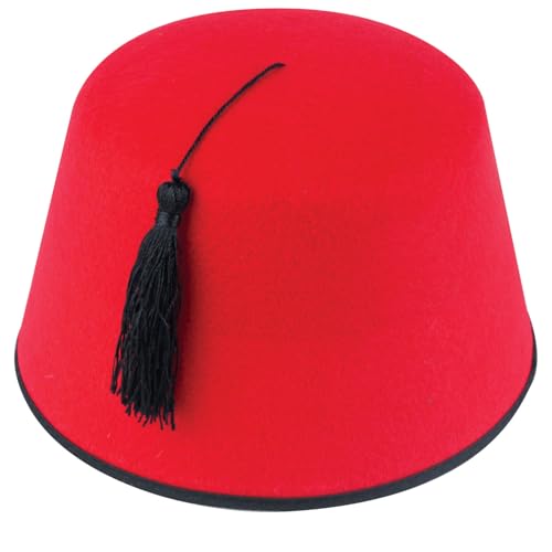 Chapeau Fez rouge - Taille adulte, accessoire de déguisement fantaisie, couvre-chef turc et marocain unisexe, chapeaux de cosplay amusants
