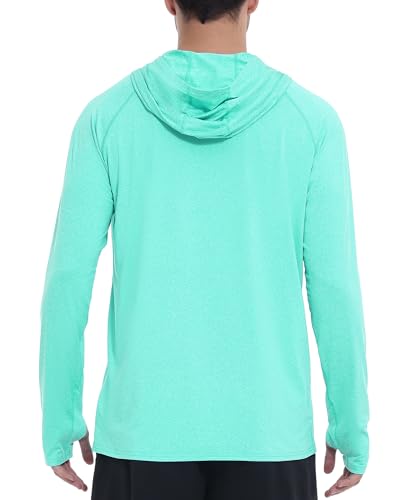 Roadbox UPF 50+ Mens Long Sleeve Fishing Shirts, Sun Protection Athletic Hoodies with Pocket, Outdoor Running Rash Guard3