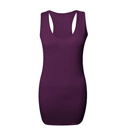 GRANDE TAILLE FEMMES NEUF LONG DOS NAGEUR MOULANT DOS NAGEUR SPORT GYM HAUT ROYAUME-UNI 8-26 - Violet, EU 40-42 Cover