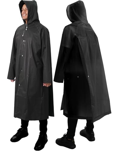 ANYOO 2 Stück Unisex Regenponcho mit Ärmeln, Lang Regenmantel Regenjacke mit Kapuze und Zusätzlichem Platz für den Rucksack zum Wandern, Festival, Radfahren, Camping, Schwarz, Einheitsgröße ANYOO 2 Stück Unisex Regenponcho mit Ärmeln, Lang Regenmantel Regenjacke mit Kapuze und Zusätzlichem Platz für den Rucksack zum Wandern, Festival, Radfahren, Camping, Schwarz, Einheitsgröße