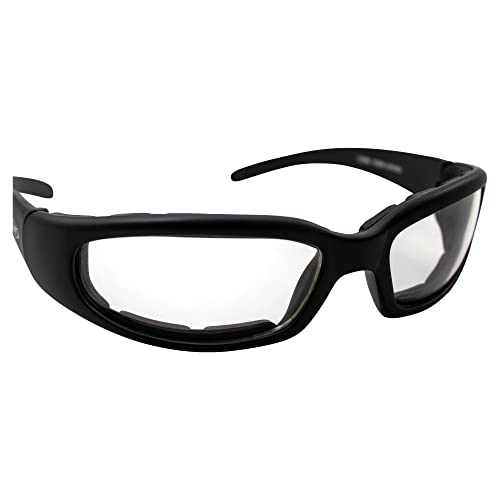 Chicago Foam Padded Sunglasses Black Frame Motorcycle Goggles Various Lens Options Chicago Lens Color: Clear Lenses #TOP6