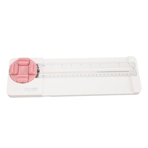 Respicefinem Cortador de papel 4 en 1 con líneas rectas y curvas de puntos, recortadora para manualidades con guía de ángulo de 45° a 90° para álbumes de recortes, tarjetas y (rosa)