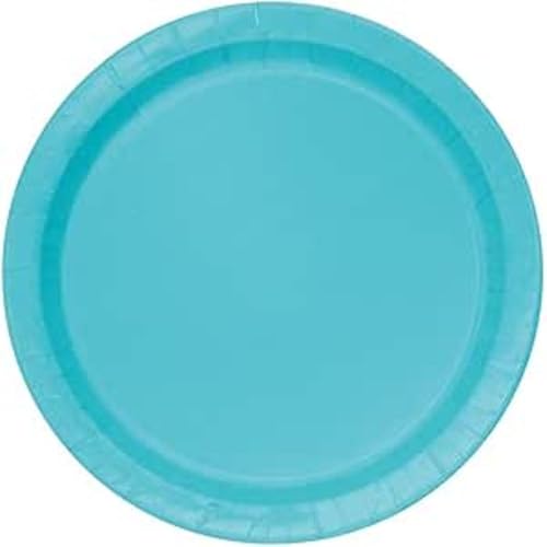 Unique 46855EU Eco-Friendly Paper Plates-23 cm-Teal Colour-8 Count (Pack of 1), Pack of 13