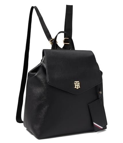 Tommy Hilfiger Gia II �M�t�g �n���O�^�O �~�f�B�A�� �����t���b�v�o�b�N�p�b�N �n���O�I�t�n�C�V���C���T�t�B�A�[�mPVC, �u���b�N, One Size, Gia Ii �M�t�g �n���O�^�O �~�f�B�A�� �G���x���[�v �t���b�v �o�b�N�p
