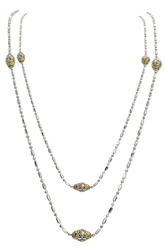 John Medeiros Gold and Silver Tone Long Strand 38