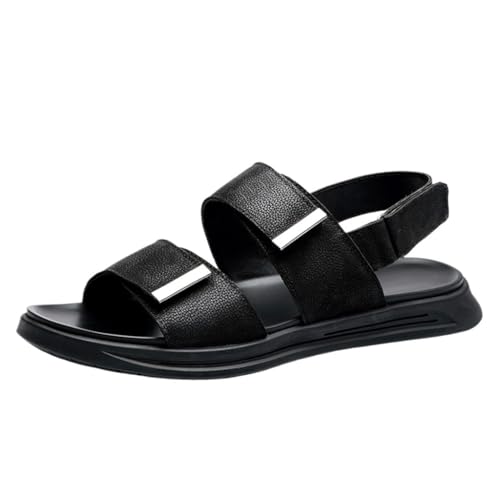 Men's Leather Sandals Outdoor Leisure Soft Bottom Platform Men's Beach Shoes
