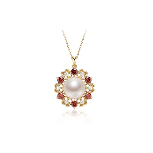 LGYGMD Collares 925 Cadena Colgante Perlas Agua Dulce 9a10 mm Forma moño al Vapor Alamatch Allamatch Joyería Femenina Pendientes de Mujeres Joyas