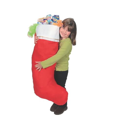 Fun Express Giant X-Large Christmas Stocking - Almost 4 Feet Tall - Holiday Home Decor