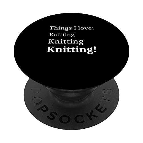 Knitter Teens Women I Love Knitting PopSockets PopGrip Intercambiable