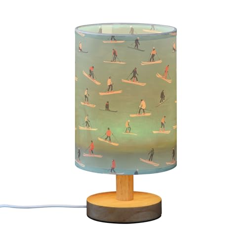 Lámpara de Mesa de Noche Skiing Teal con Puerto USB miniatura 2