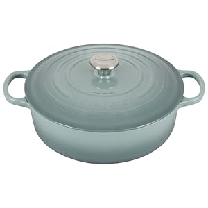 Le Creuset Enameled Cast Iron Signature Round Wide Dutch Oven, 6.75 qt., Sea Salt