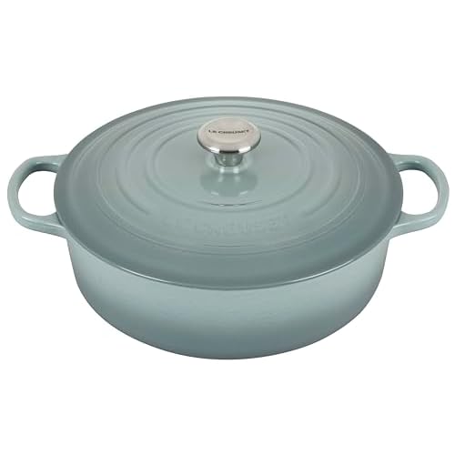 Le Creuset Enameled Cast Iron Signature Round Wide Dutch Oven, 6.75 qt., Sea Salt
