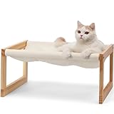 FUKUMARU Katzenbett, Plüsch-Samt-Katzenbetten für Indoor-Katzen, Katzenhängematte aus Holz...