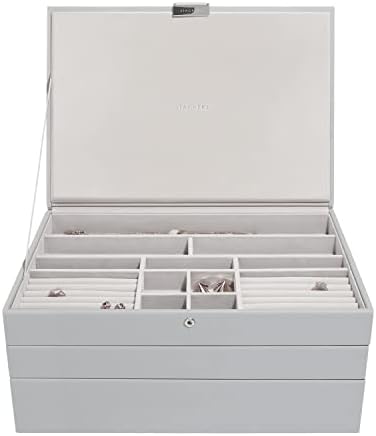 Stackers White & Chrome Supersize Jewellery Box- Set of 3