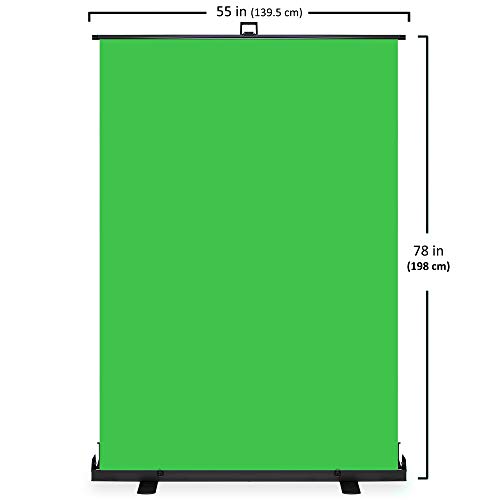 Khomo Gear Collapsible Chromakey Panel Green Screen For Photo Backdrop Video Studio, Live Game, Portable Pull Up, Solid Aluminium Base Wrinkle-Resistant Fabric, Auto-Locking Air Cushion Frame #TOP4