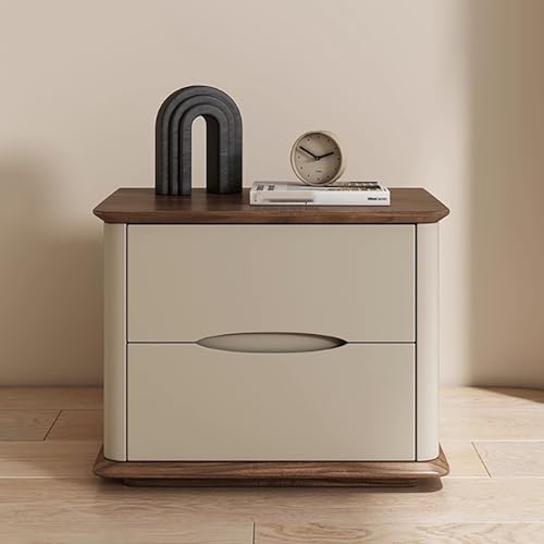 Mesita de Noche Auxiliar Sofá Mueble con Espacio de Almacenamiento Dormitorio Mesita de Noche para Salón Dormitorio Estudio con 2 Cajones