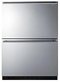 Summit ADFD243 24" Wide 2-Drawer All-Freezer, ADA Compliant, 3.71 cu.ft. Capacity, Built-in Capable, Child Lock, Open Drawer Alarm, Stainless Steel Drawers, Frost-free Operation- (Panel Not Included)