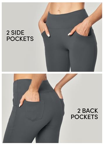 Image of Yoga Pants Women High Waist Workout Bootcut Flare Leggings with Pockets