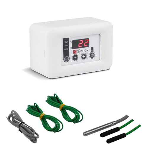 ENVIRON– TC110 Solarsteuerung mit Fühler Set | 3 Anlageschemen...