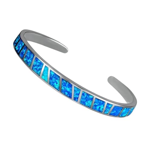 Blue Fire Opal Cuff Bracelet for Women – Turquoise &