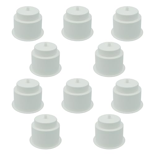 DNB - Portabicchieri in plastica bianca, 10 pezzi, con inserto di scarico, accessori per barche, auto e camper
