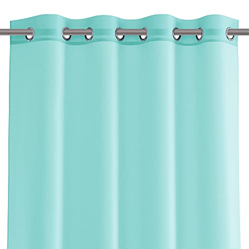AmeliaHome Rideau 300 x 160 cm 1 pièce Rideau Semi-Transparent à œillets Voilage Turquoise