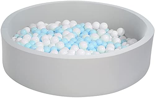 UHAPPYEE Extra Large Soft Ball Pit for Toddler, 51 x 11.8 in Foam Ball Pit for Baby Kids Soft Round Ball Pool Children Toddler , Indoor Memory Sponge Round Ball Pit Without Balls - White