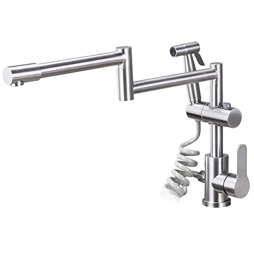 Grifos de cocina de acero inoxidable cepillado con caño telescópico