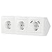 Steckdose 3-fach + 2x USB für Küche und Büro - Schreibtischsteckdose in weiß aus hochwertigem Kunststoff ideal für Arbeitsplatte, Tischsteckdose oder Unterbausteckdose mit 3 Steckdosenelement