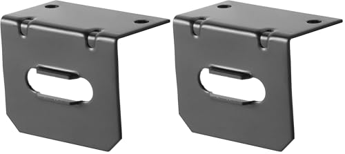 Image of CURT 58300 Vehicle-Side Trailer Wiring Harness Mounting Bracket for 4-Way Flat, Gloss Black Powder Coat (Pack of 2)
