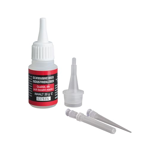 Schwanheimer Industriekleber Set: Industrieklebstoff 1x 20g 1x Feindosierspitze 1x Tropfspitze (1 49 /1g)