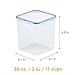 LOCK & LOCK Easy Essentials Plastic Food lids/Pantry Storage/Airtight containers, BPA Free, Square-11 Cup-for Sugar, Clear