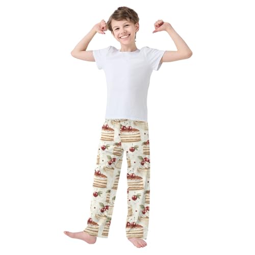 Pajama Bottoms, Pajamas Long Pant Cherry Desserts Lounge Wear Casual Sleep Pants Soft Pjs Sleepwear3