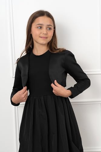 BlackButterfly Kids Satin Long Sleeve Bolero Childrens Girls Shrug3