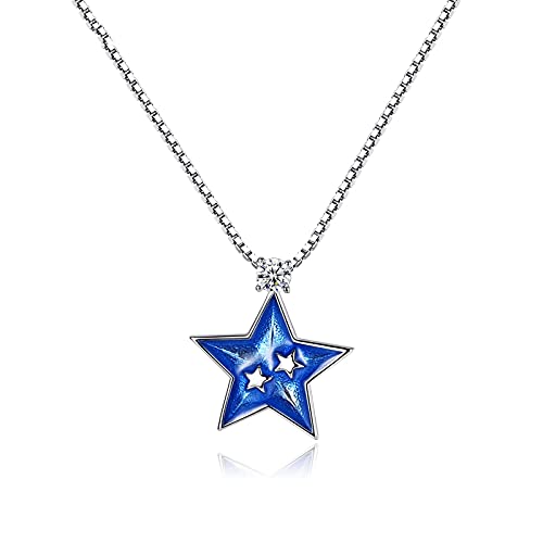 Collier lune et étoile en argent sterling pour femme avec chaîne de clavicule délicate