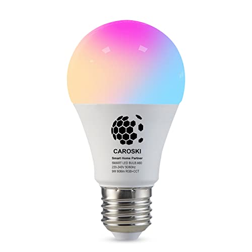 CAROSKI- WIFI Smart Bulb 9W Smart Wi-Fi Light Bulb Pack of 1- LED Home light bulb Compatible with Alexa Echo Google Home Assistant Have Multi Colors with 1 Year Warranty