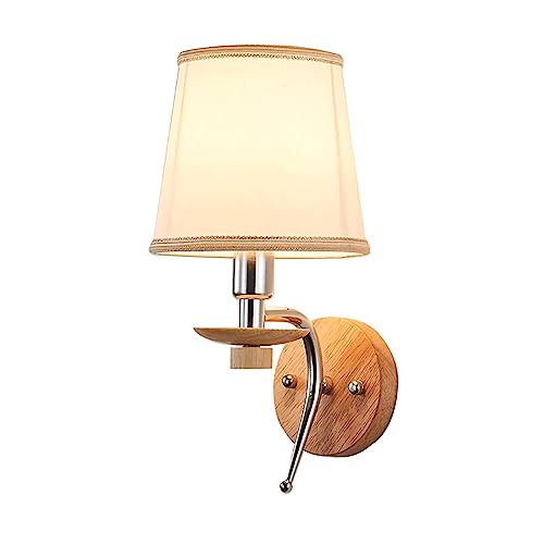 Aplique de pared cromado E14 con pantalla de tela para salón 2