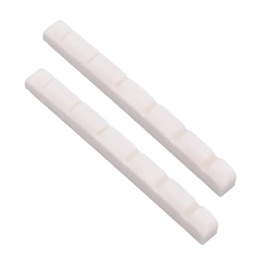 2uds Cejuela Hueso Guitarra Electrica, 42x4,5x3,5mm Preranuradas para Puentes de instrumentos Musicales Piezas Repuesto para Guitarras Strat Tele de 6 cuerdas