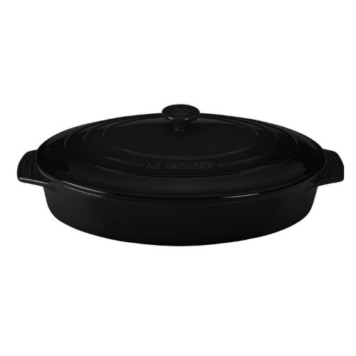 Buy Le Creuset Stoneware Covered Oval Casserole, 33/4Quart, Black