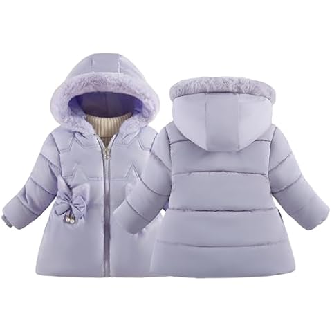 FEOYA Girls Fleece Lined Winter Coat Cover