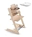 Stokke 2019 Tripp Trapp Natural High Chair & White Tray Bundle