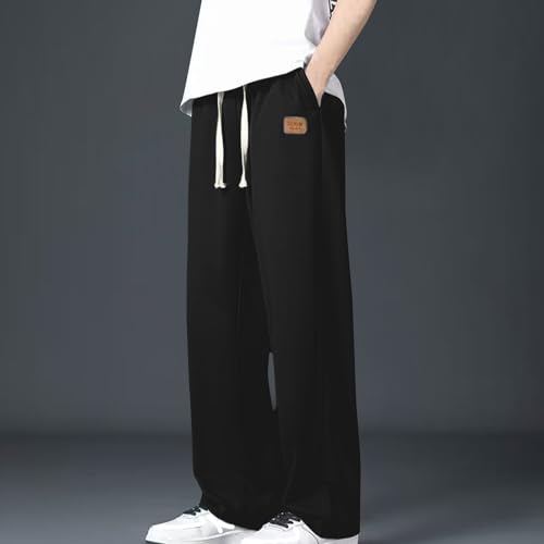 Men's Summer Sweatpants Loose Fit Baggy Straight Leg Sweat Pants for Men Open Bottom Lounge Yoga Pants with Pockets2